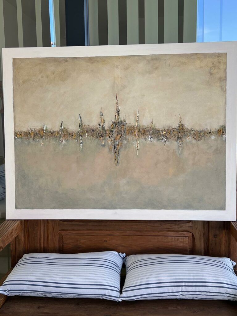 Espejismo, 120x90 cm, acrílico texturizado sobre lienzo por Olga Silvia García López